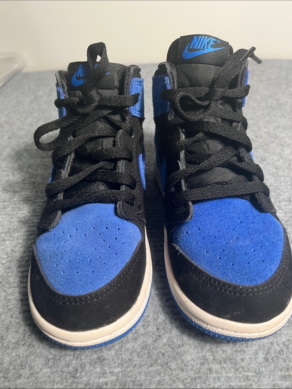 Nike Kids Black and Blue High-Top Sneakers